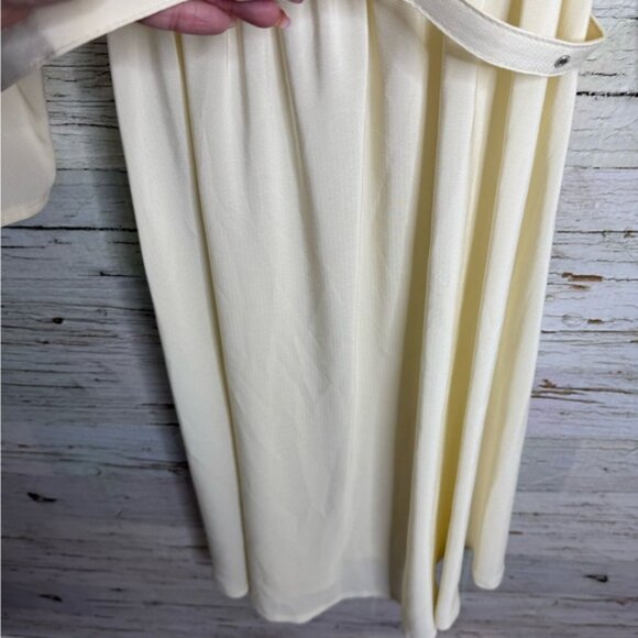 Vintage Cream Midi Dress with belt size 8 Edie johne made in Canada - Picture 3 of 10